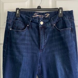 Seven7 Women's Deep Indigo Tummyless High Rise Boot Jean Size 14, 32” inseam